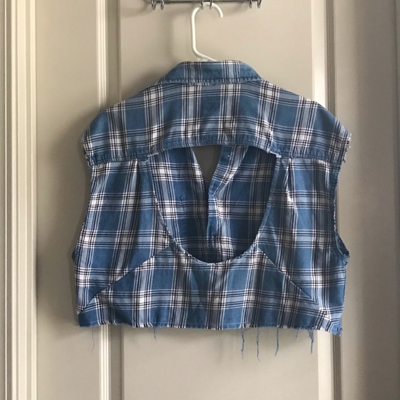 Cropped plaid button down - Picture 2 of 2